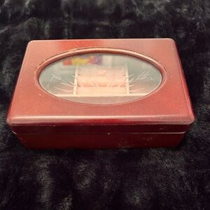 Antique Elegant Red Jewelry Box